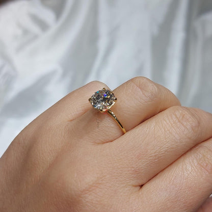 3 Ct IGI Certified Round Lab Diamond Solitaire Engagement Ring
