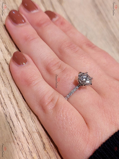 2 Ct Round Lab Diamond Solitaire Engagement Ring