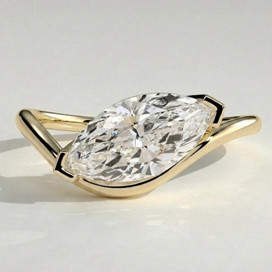 1 Ct IGI Certified Marquise Lab Diamond Engagement Ring