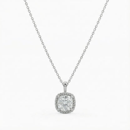 Kissenförmiger IGI-zertifizierter Lab Grown Diamant-Anhänger, Verlobungsanhänger, Jubiläumsgeschenk, Diamant-Solitär-Anhänger, Lab Grown Anhänger