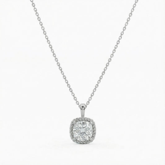 Cushion IGI Certified Lab Grown Diamond Pendant  Engagement Pendant Anniversary Gift Diamond Solitaire Pendant Lab Created Pendant