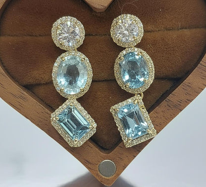Aquamarin Ohrringe, Geburtsstein März Geschenk, Geburtsstein März Ohrringe, Brautjungfern Ohrringe, Geburtstagsgeschenk, Aquamarin Hängeohrringe.
