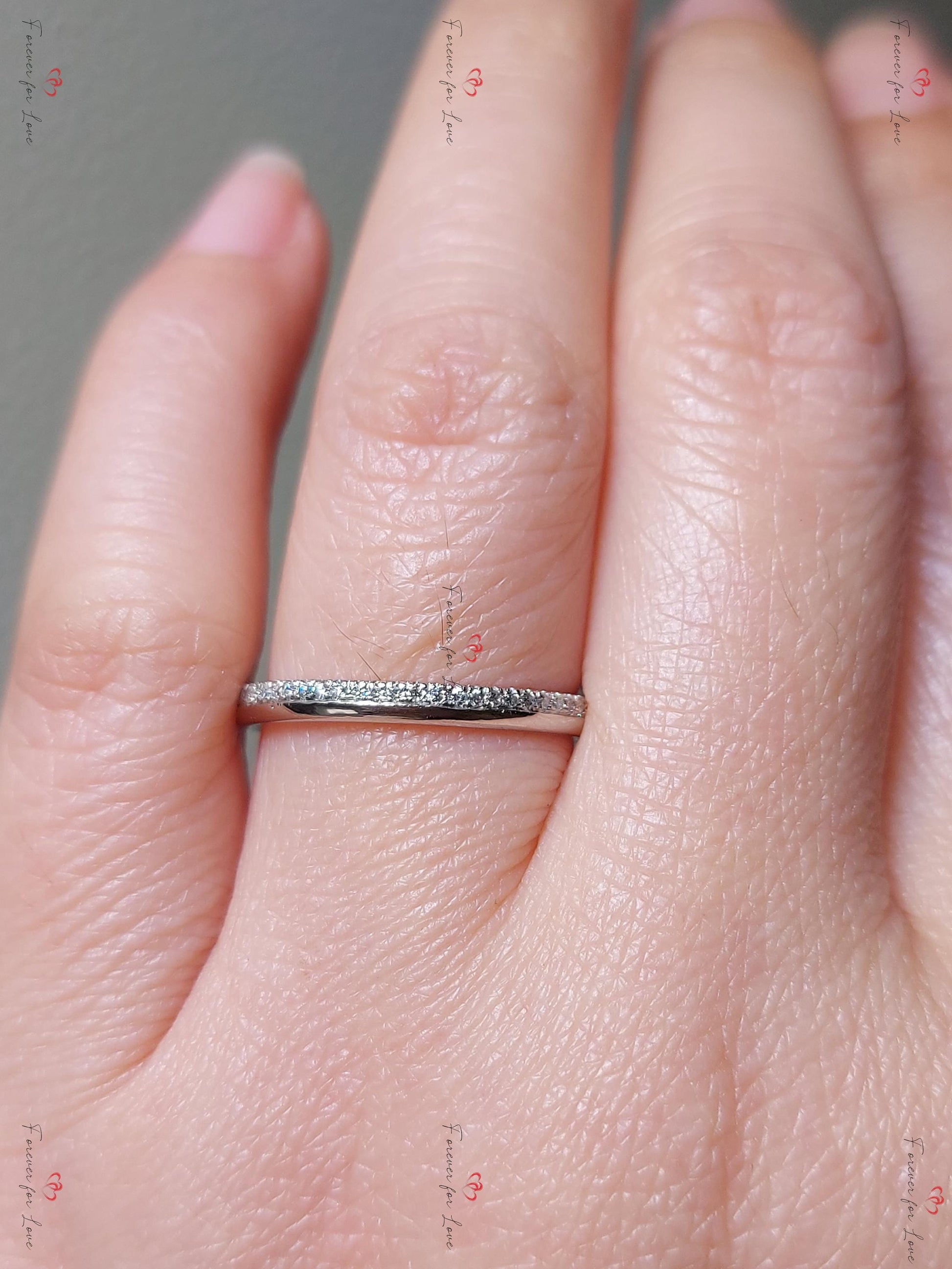 Round Moissanite Half Eternity Band