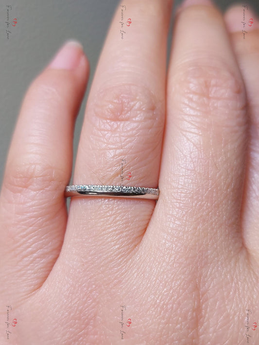 Round Moissanite Half Eternity Band