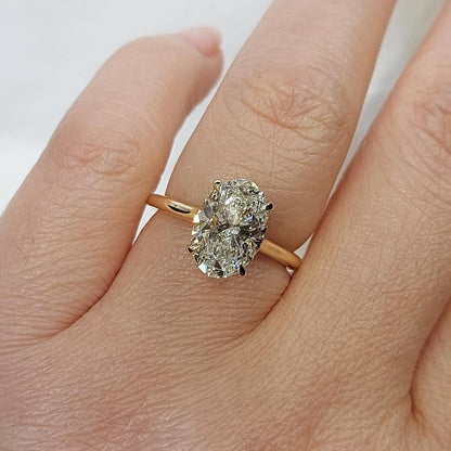 Lab Diamond Oval Engagement Ring: 1ct D VVS2 Solitaire, 14k White Gold