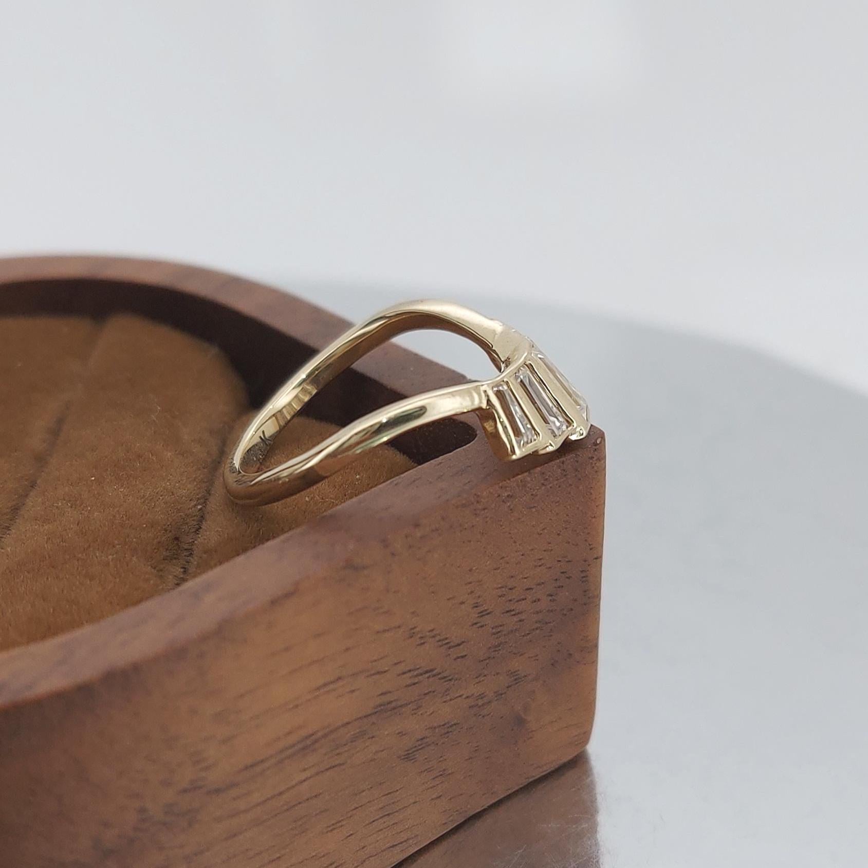Baguette Moissanite Stacking Ring