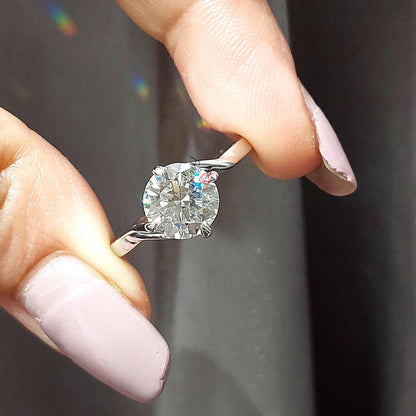 2 Ct Round Lab Diamond Solitaire Engagement Ring