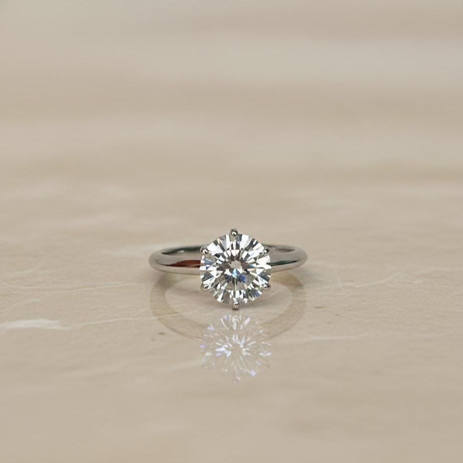 1.58 Ct IGI Certified Round Lab Diamond Solitaire Engagement Ring