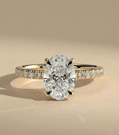 1.5 Ct Oval Diamond, Moissanite Engagement Ring