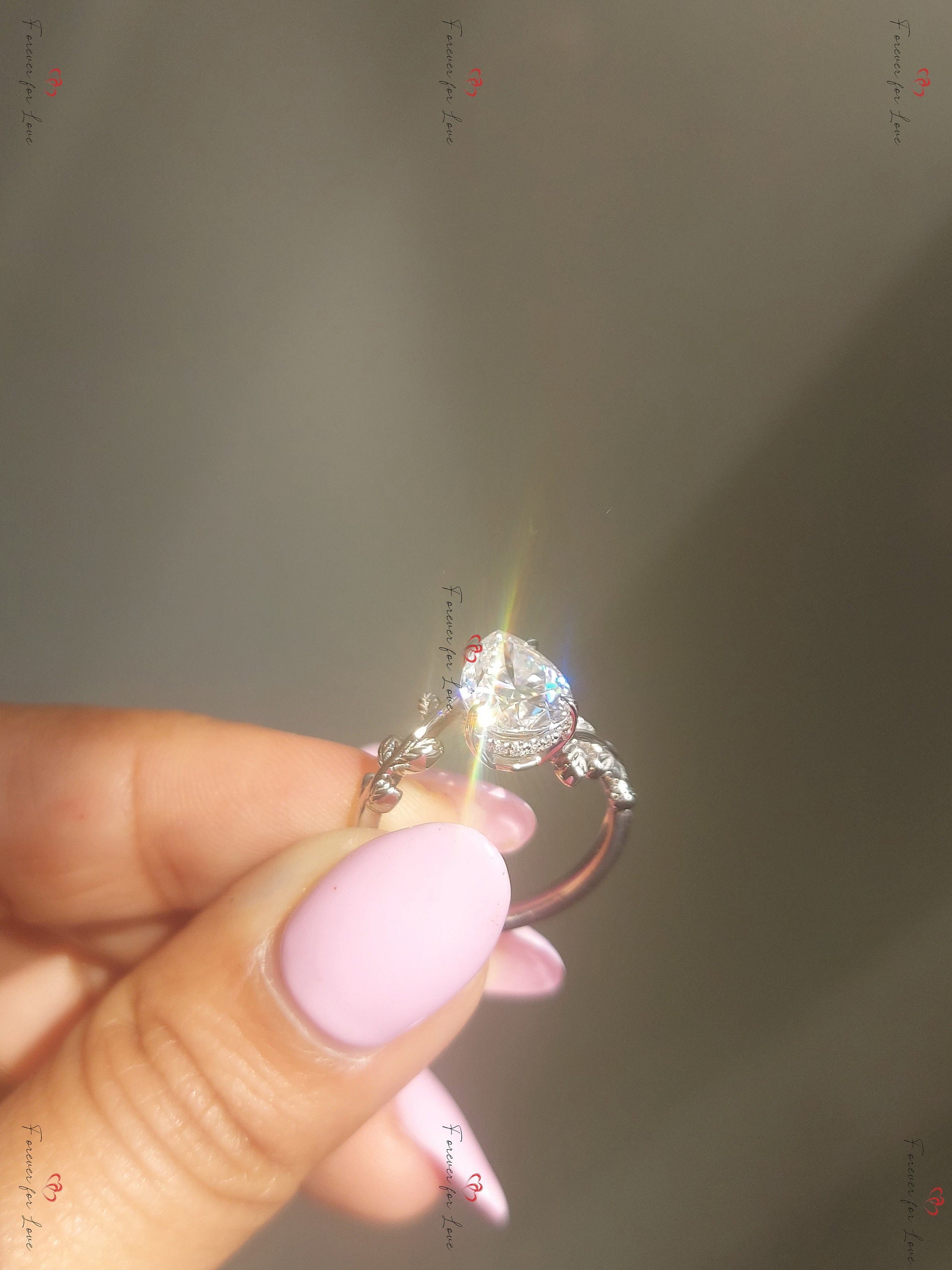 Pear Diamond, Moissanite Engagement Ring