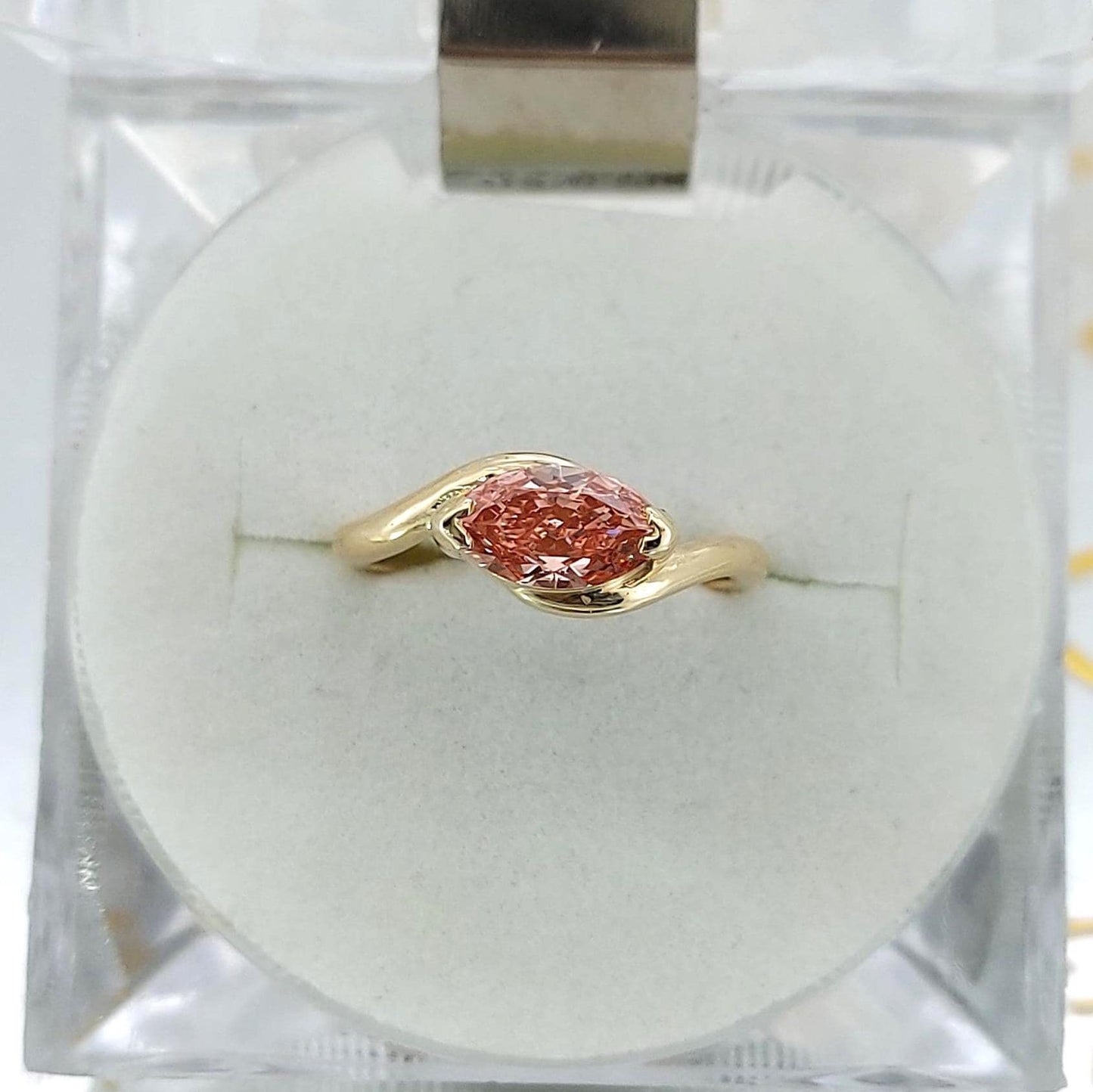 IGI Certified Marquise Lab Diamond Engagement Ring Marquise cut 1Ct Moissanite Brilliant Cut engagement ring in 935 Argentium Silver — custom handcrafted by Forever For Love