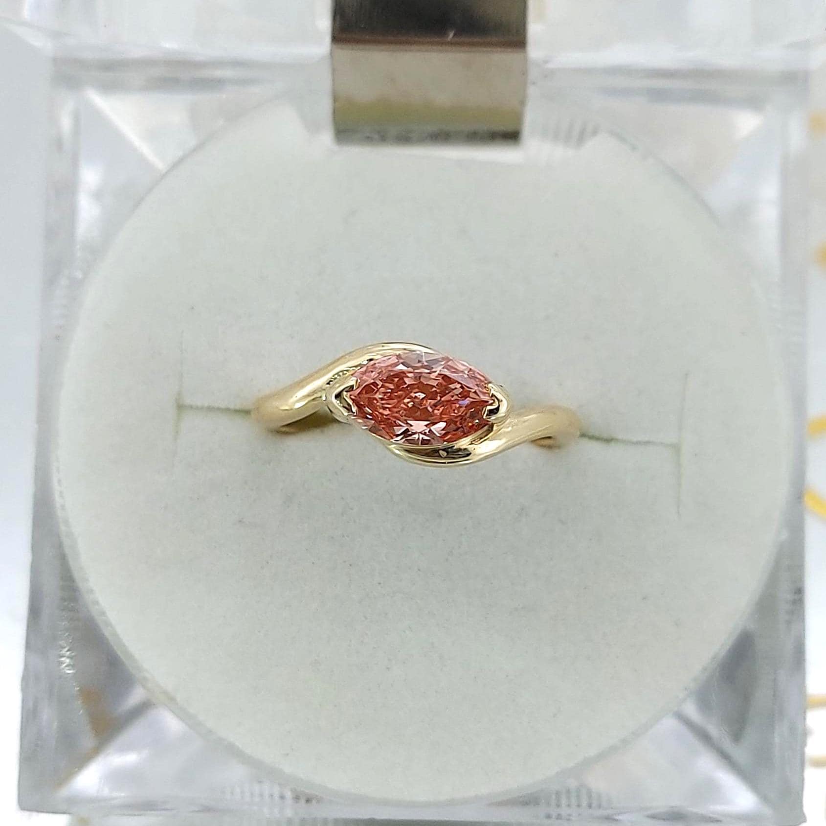 IGI Certified Marquise Lab Diamond Engagement Ring