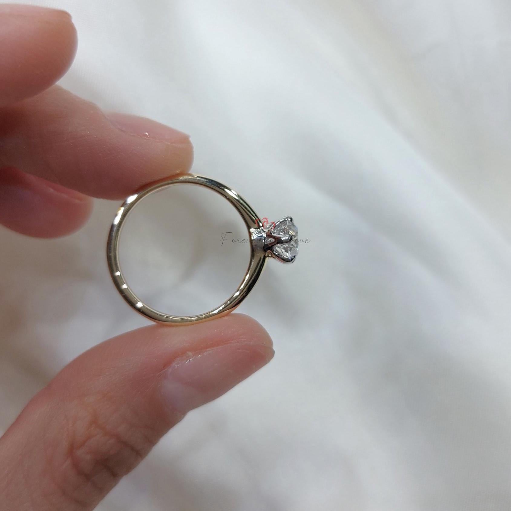 3 Ct Old Mine Lab Diamond Halo Engagement Ring