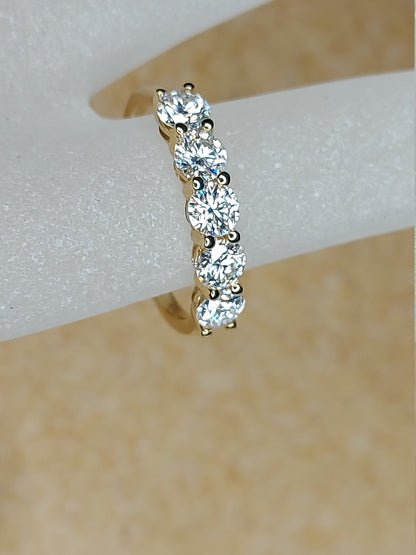 2 Ct Round Moissanite Wedding Band