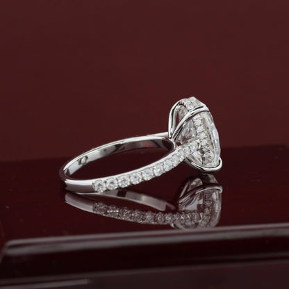4 Ct Oval Lab Diamond Engagement Ring