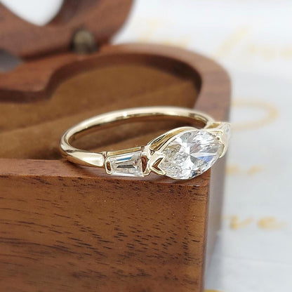 1.5 Ct Baguette Lab Diamond Engagement Ring