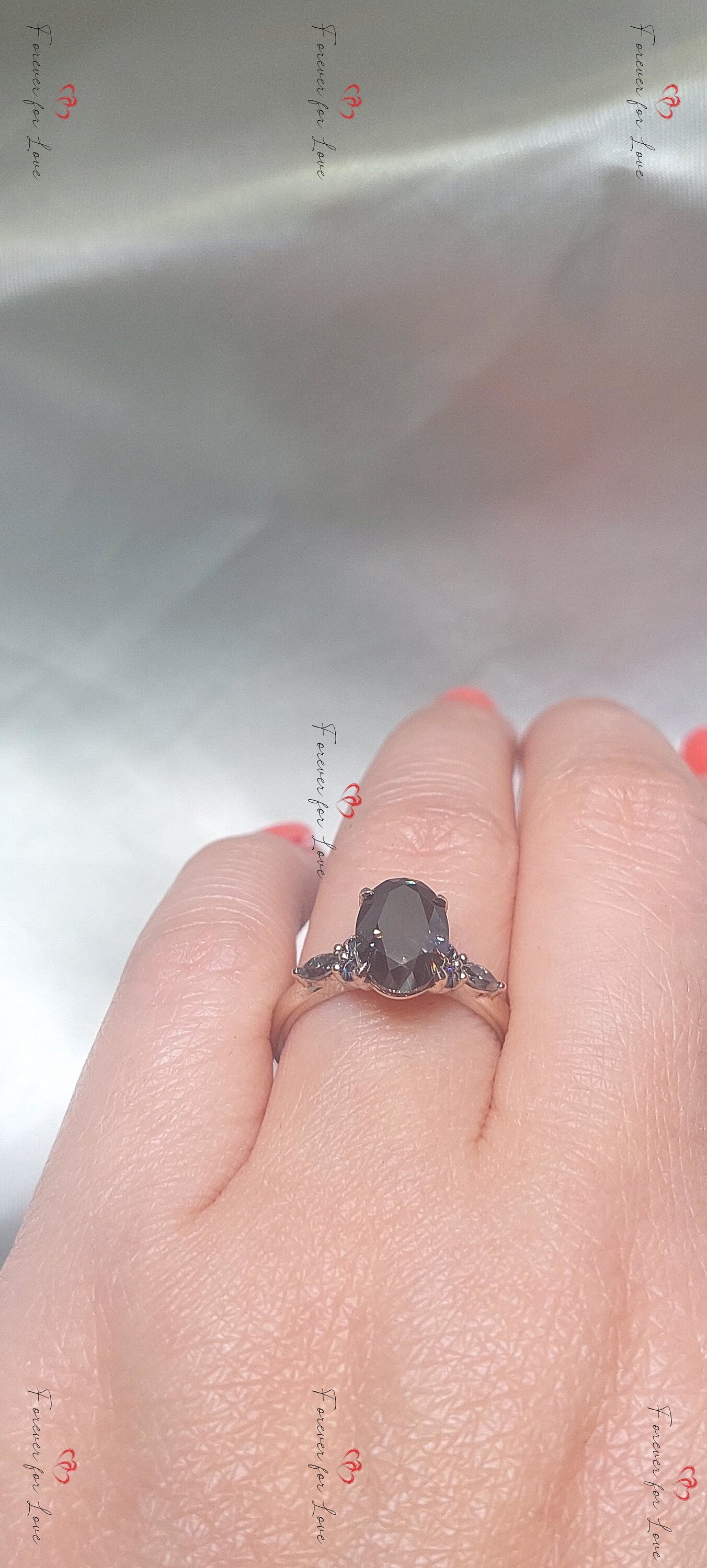 2 Ct Oval Moissanite Solitaire Engagement Ring