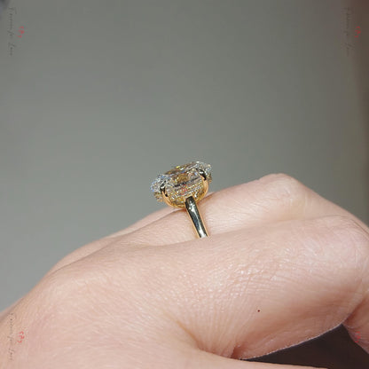3.9 Ct Oval Lab Diamond Engagement Ring