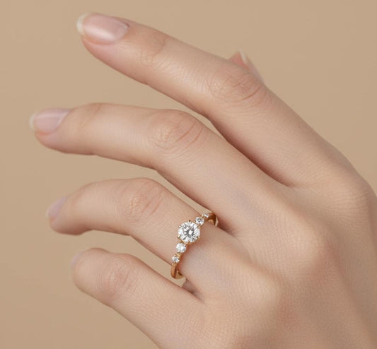 Round Lab Diamond Engagement Ring