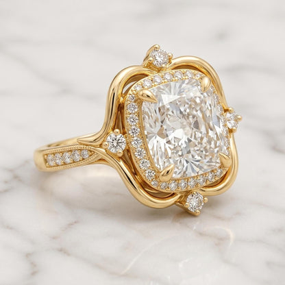 IGI Certified Cushion Lab Diamond Engagement Ring
