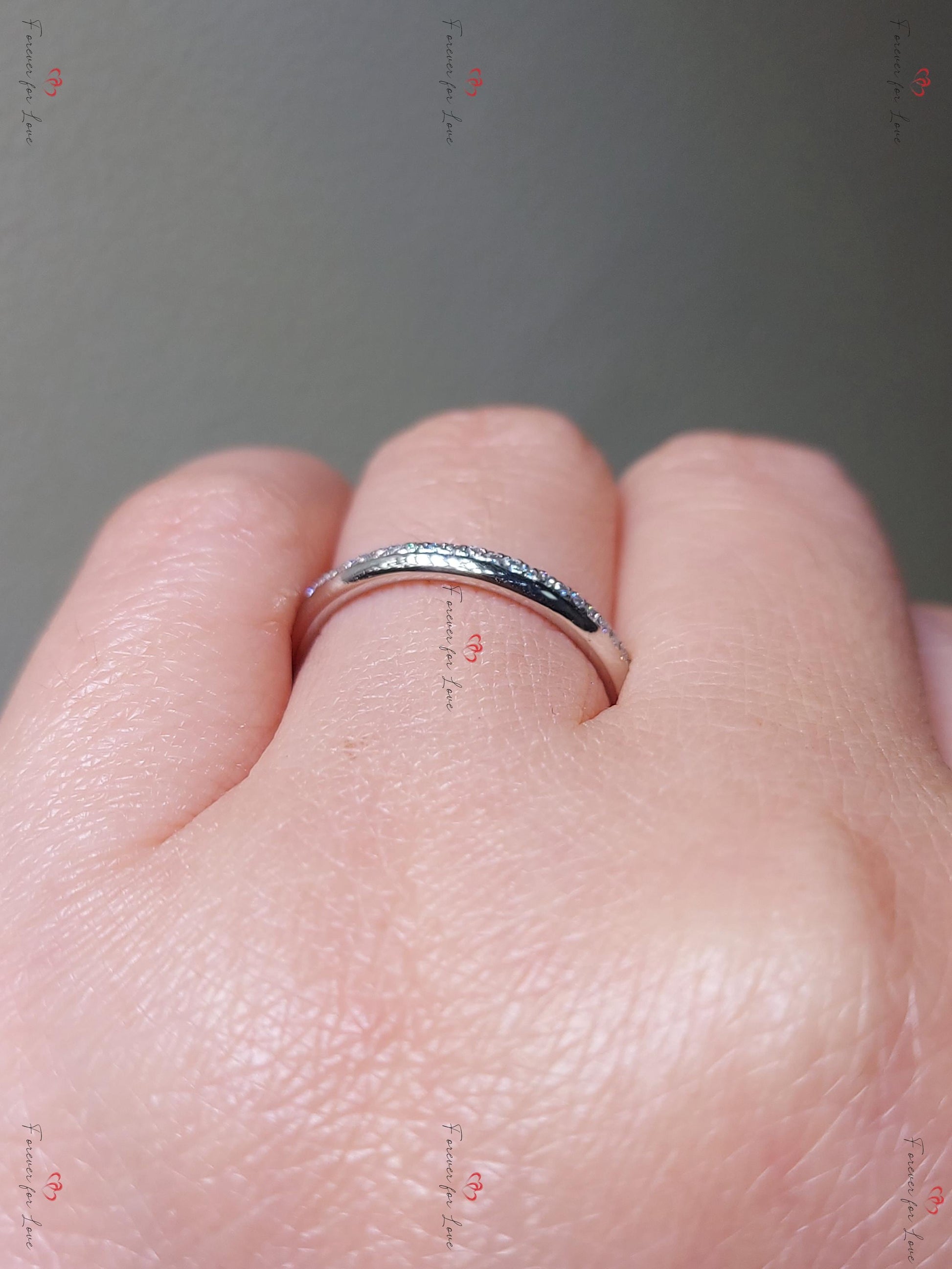 Round Moissanite Half Eternity Band