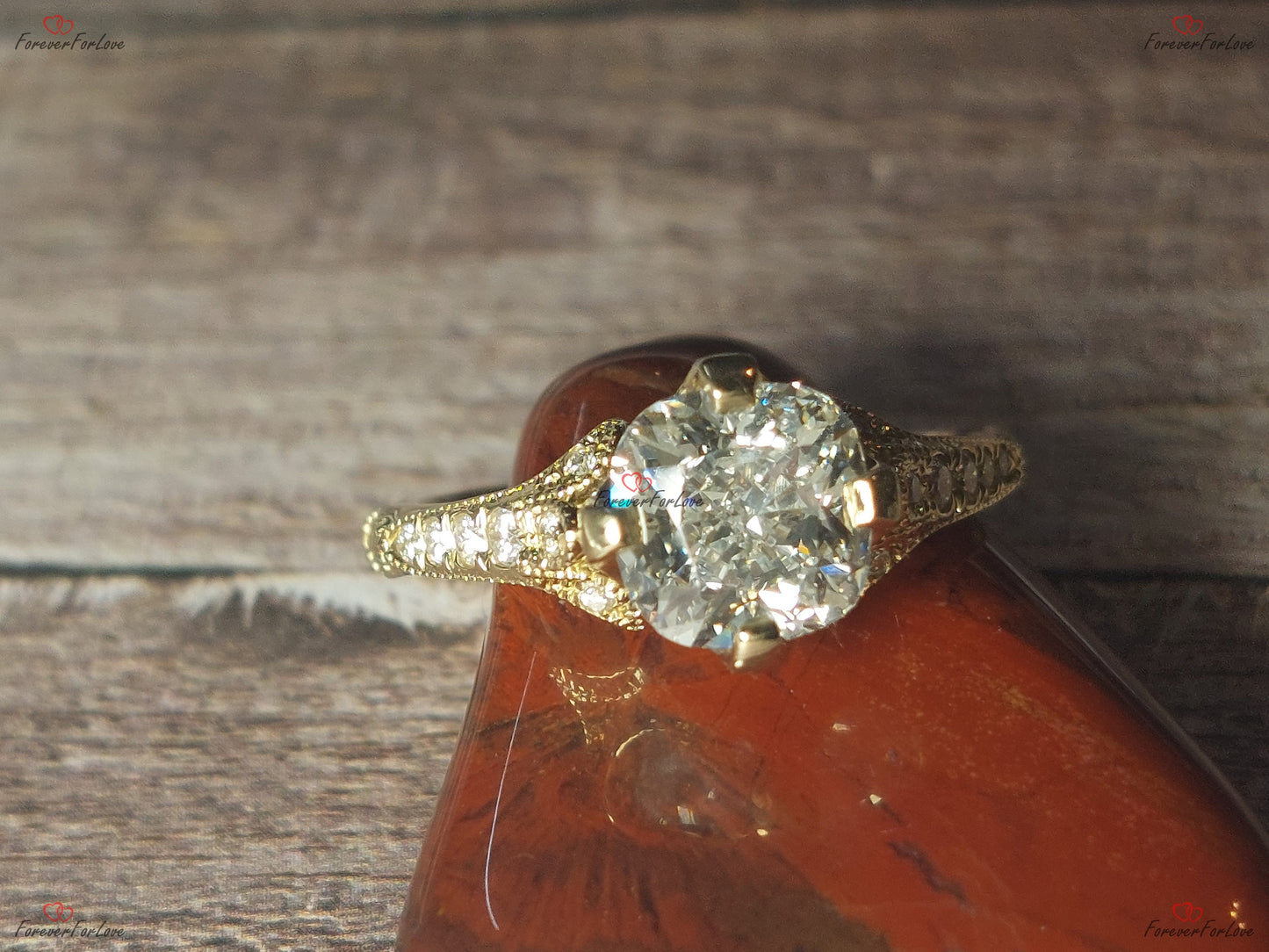 2 Ct Cushion Lab Diamond Engagement Ring with Hidden Halo Cushion cut 1Ct Moissanite Brilliant Cut engagement ring in 935 Argentium Silver — custom handcrafted by Forever For Love