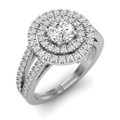 Round Natural Diamond Solitaire Engagement Ring