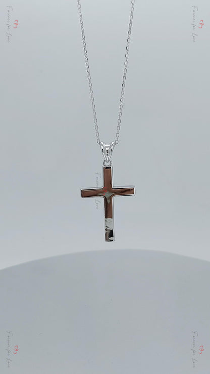 Halskette mit Kreuz aus 14 Karat Massivgold für Damen, Kreuzanhänger, Religiöser Schmuck, Anhänger mit christlichem Glauben, Kreuzgeschenk für Frauen