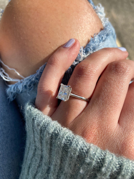 3 Ct Radiant Moissanite Engagement Ring