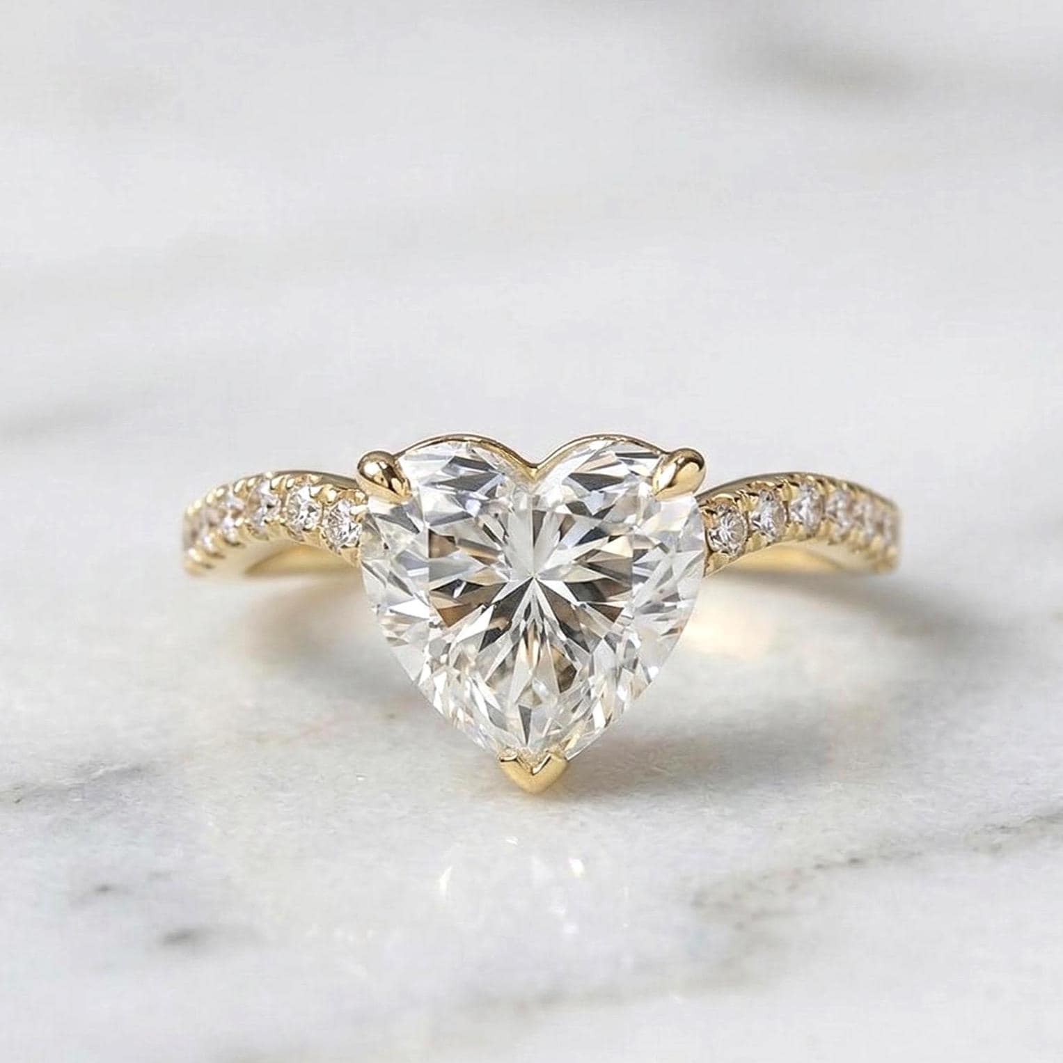 IGI Certified Heart Lab Diamond Engagement Ring
