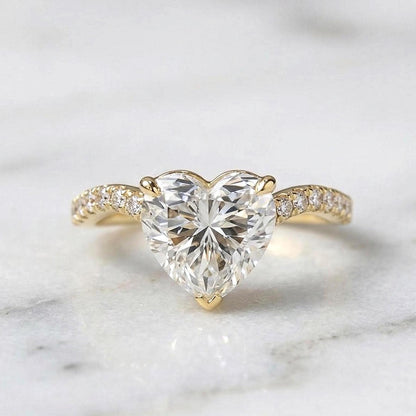 IGI Certified Heart Lab Diamond Engagement Ring