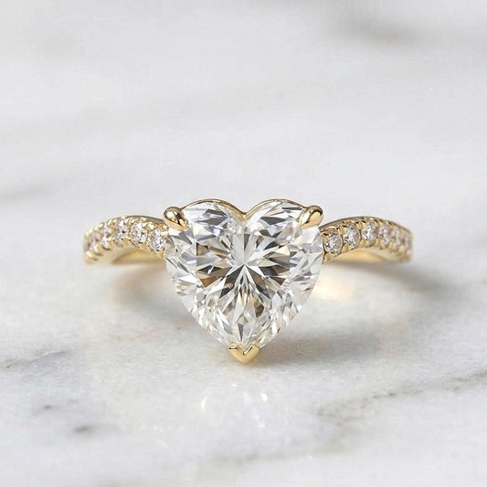 IGI Certified Heart Lab Diamond Engagement Ring