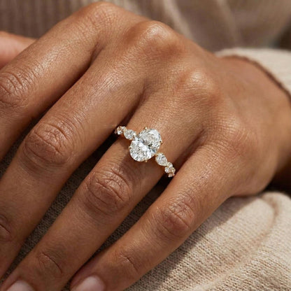 2.5 Ct IGI Certified Oval Lab Diamond Engagement Ring