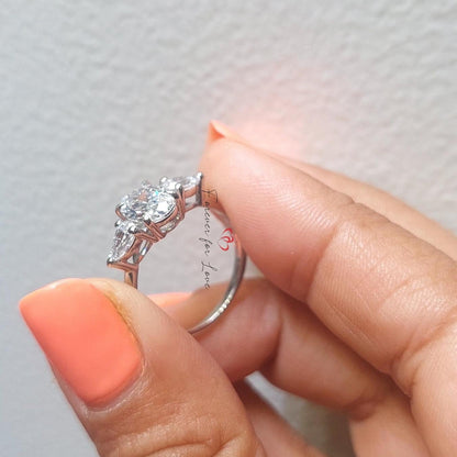2 Ct Oval Diamond Three Stone Engagement Ring