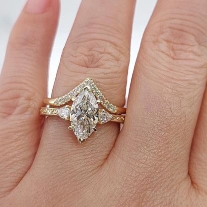 2 Ct IGI Certified Marquise Lab Diamond Engagement Ring
