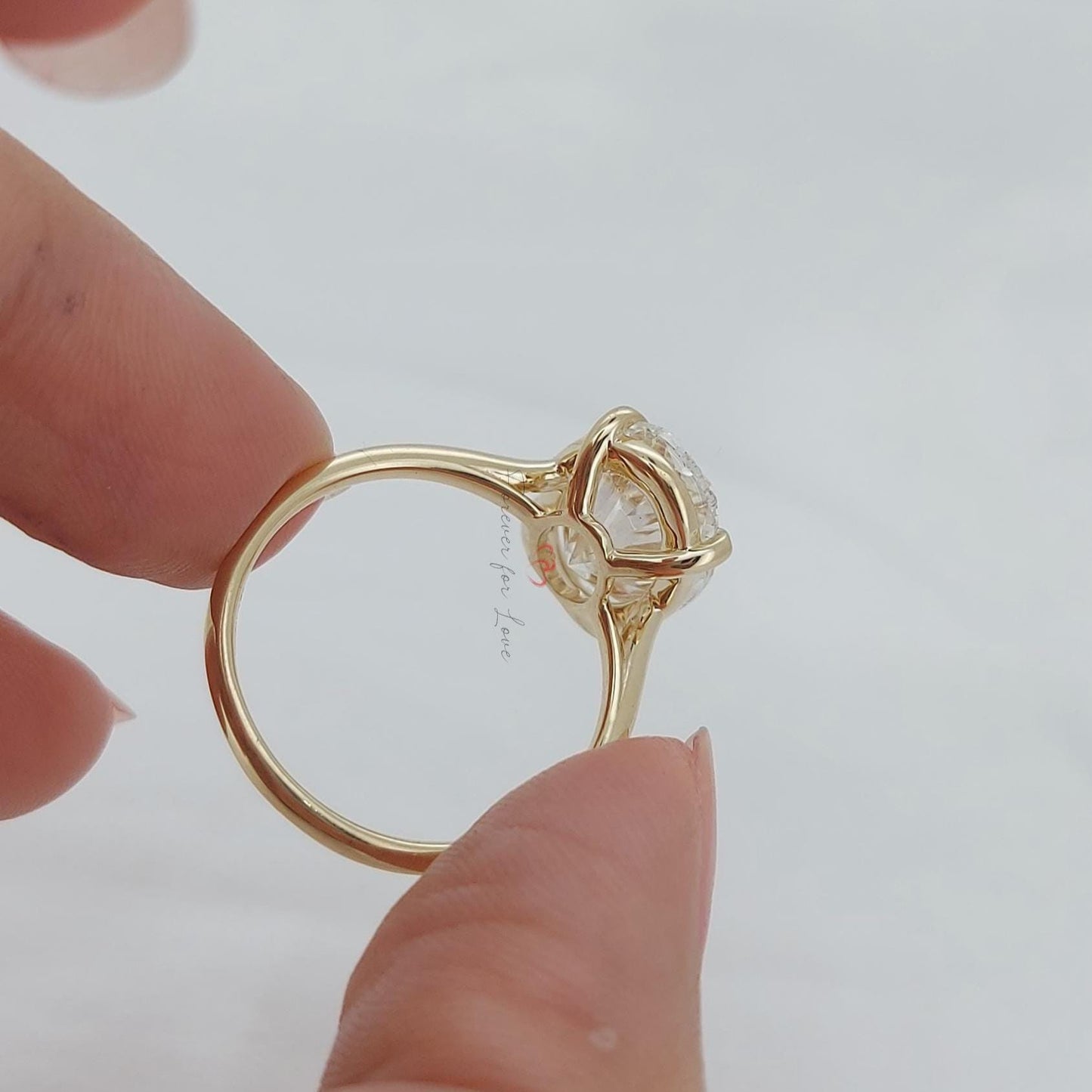 6 Ct Oval Lab Diamond with Carat Options Engagement Ring Oval cut 1Ct Moissanite Brilliant Cut engagement ring in 935 Argentium Silver — custom handcrafted by Forever For Love
