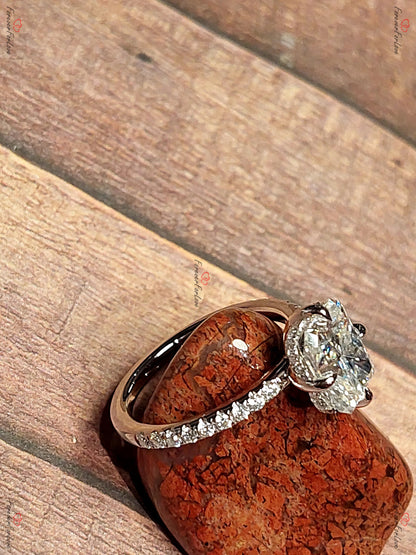 1.5 Ct Radiant Diamond, Moissanite Solitaire Engagement Ring