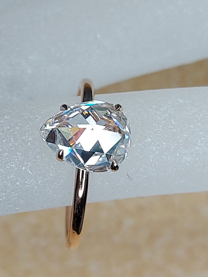 2 Ct Pear Diamond, Moissanite Hidden Halo Engagement Ring