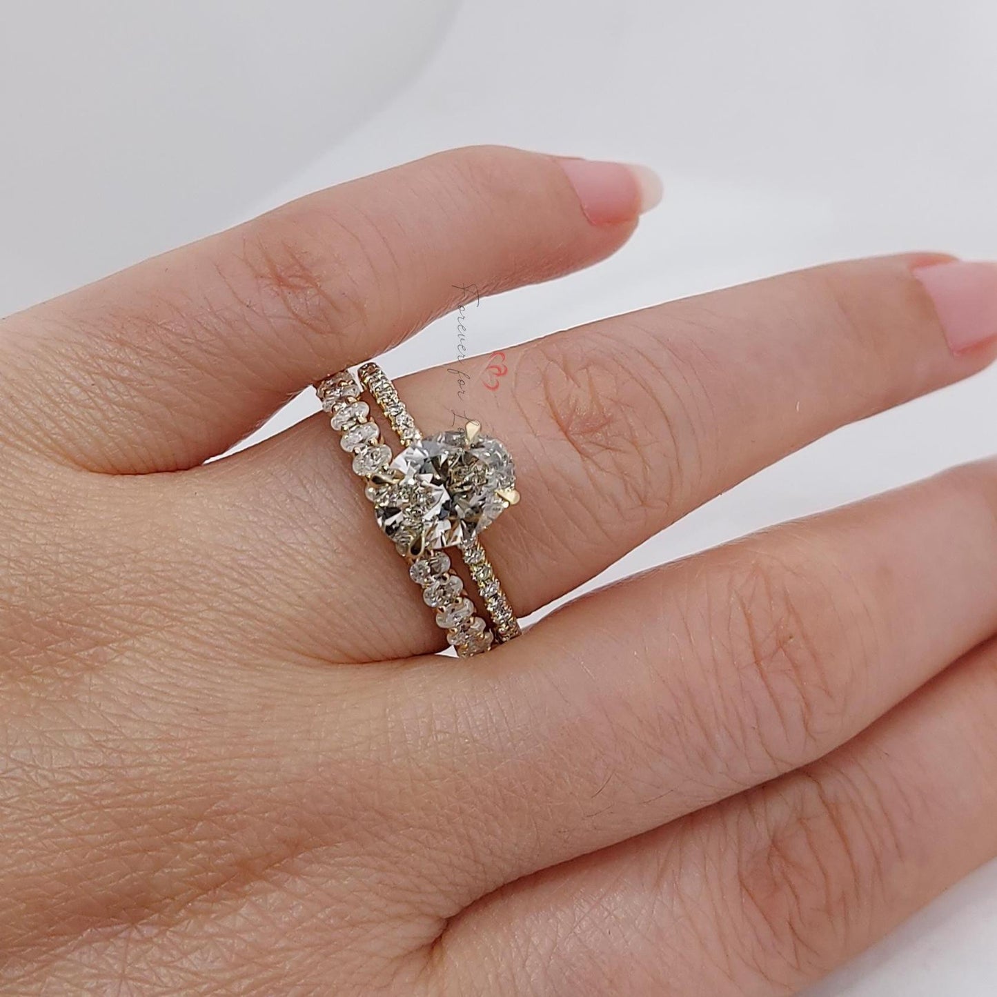 2.5 Ct IGI Certified Oval Lab Diamond Solitaire Engagement Ring with Side Stones Oval cut Moissanite Brilliant Cut engagement ring in 935 Argentium Silver — custom handcrafted by Forever For Love