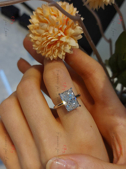 5 Ct IGI Certified Radiant Lab Diamond Hidden Halo Engagement Ring