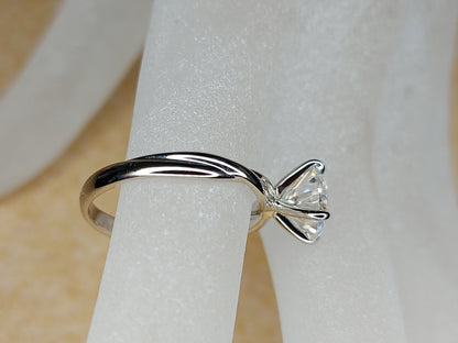 1 Ct Round Natural Diamond Solitaire Engagement Ring