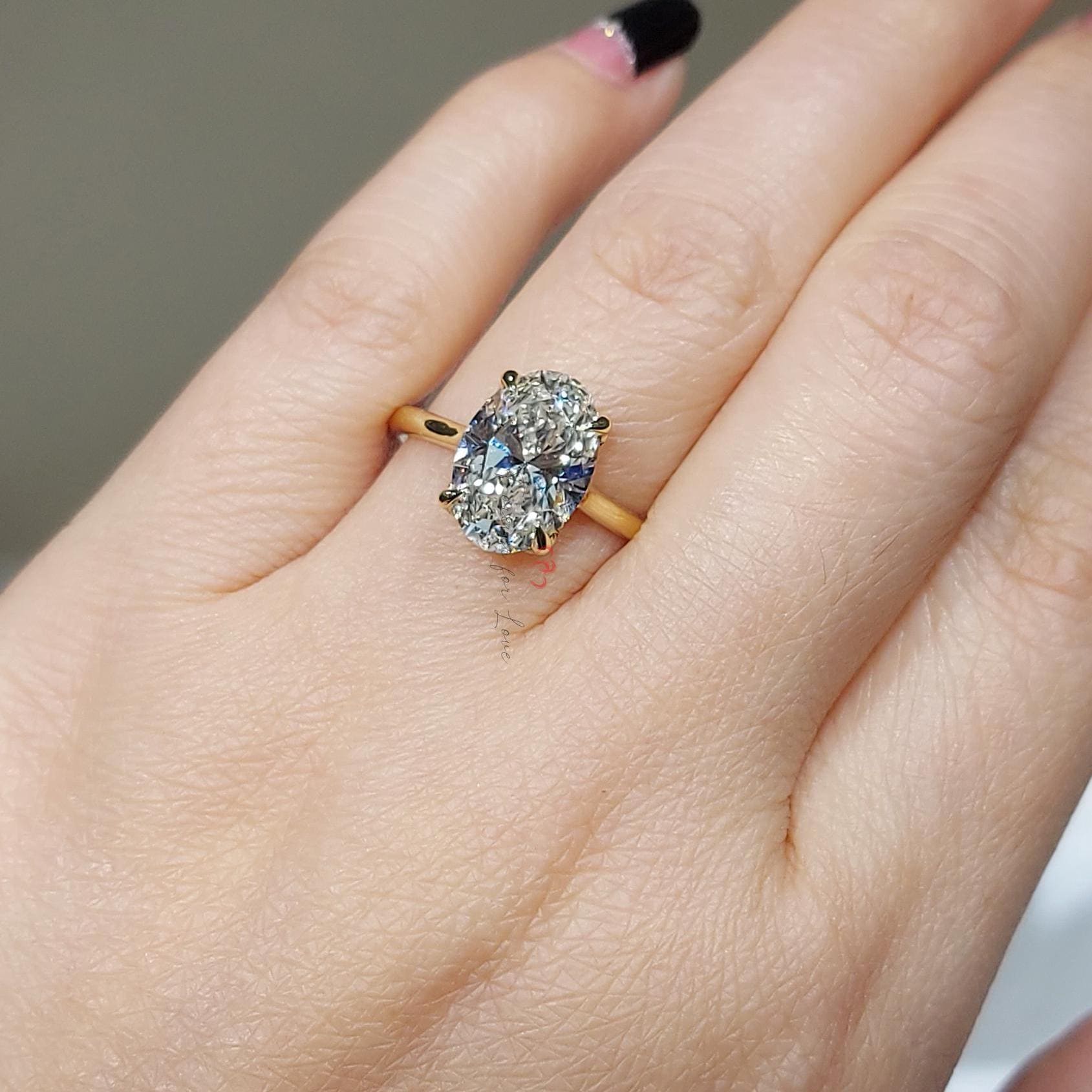 4 Ct IGI Certified Oval Lab Diamond Solitaire Engagement Ring