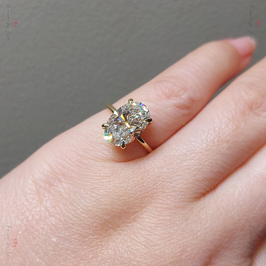 4.5 Ct Oval Lab Diamond Solitaire Engagement Ring