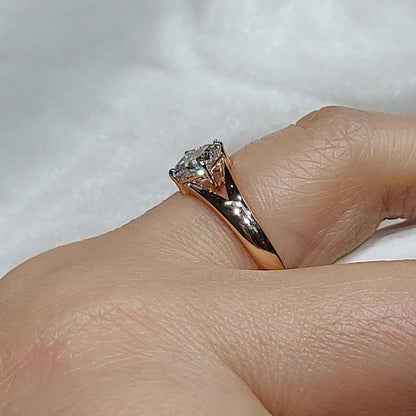 1 Ct IGI Certified Asscher Lab Diamond Halo Engagement Ring