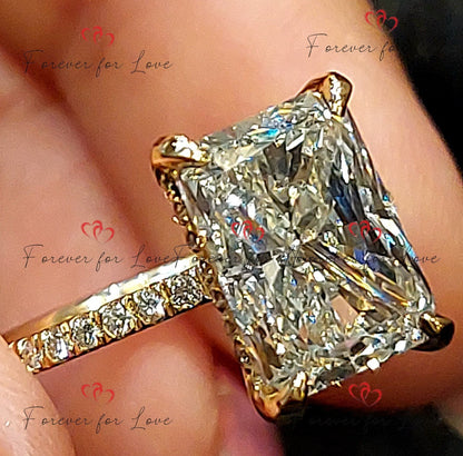 4 Ct IGI Certified Radiant Lab Diamond Halo Engagement Ring