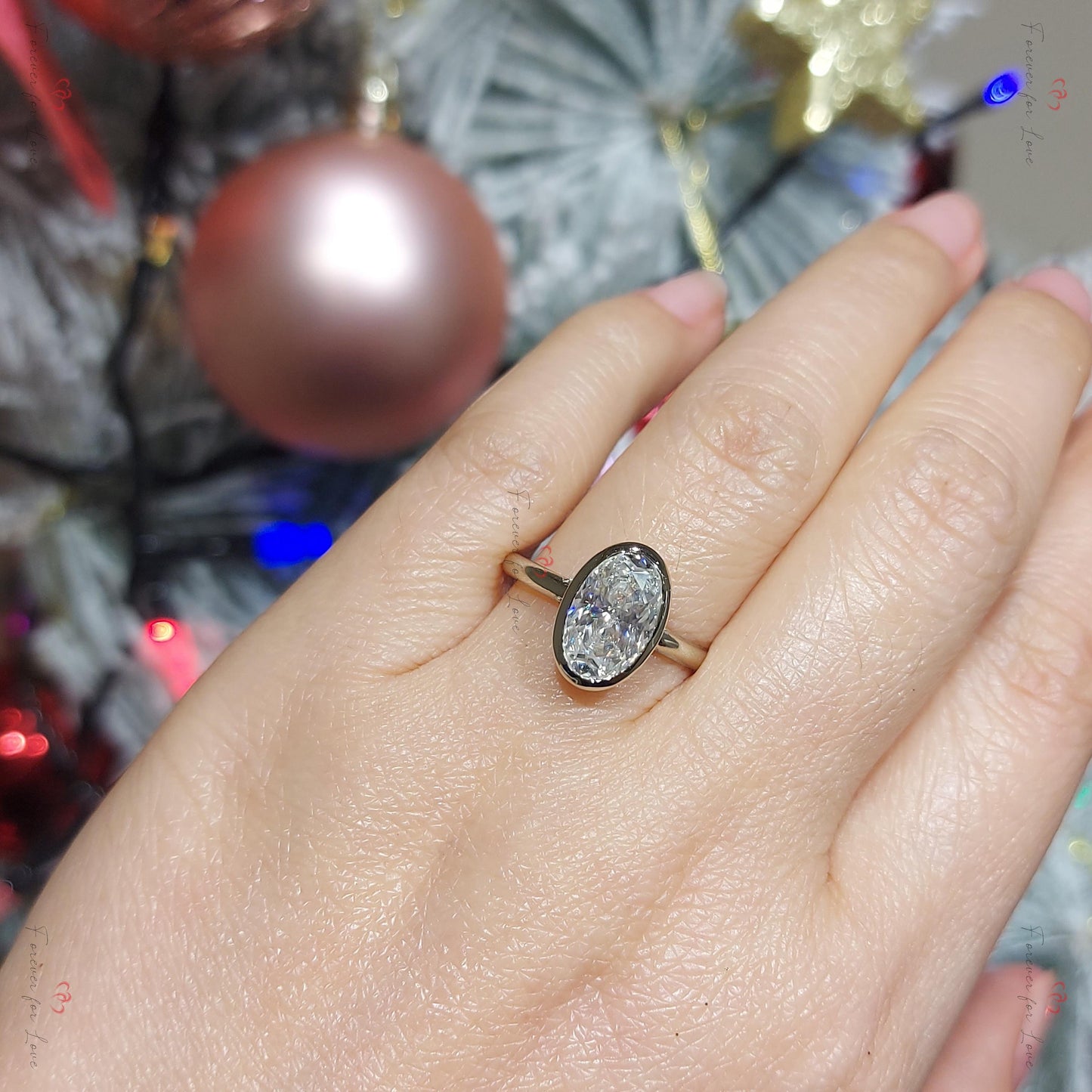 4 Ct Oval Diamond, Moissanite Solitaire Engagement Ring Oval cut 1Ct Moissanite Brilliant Cut engagement ring in 935 Argentium Silver — custom handcrafted by Forever For Love