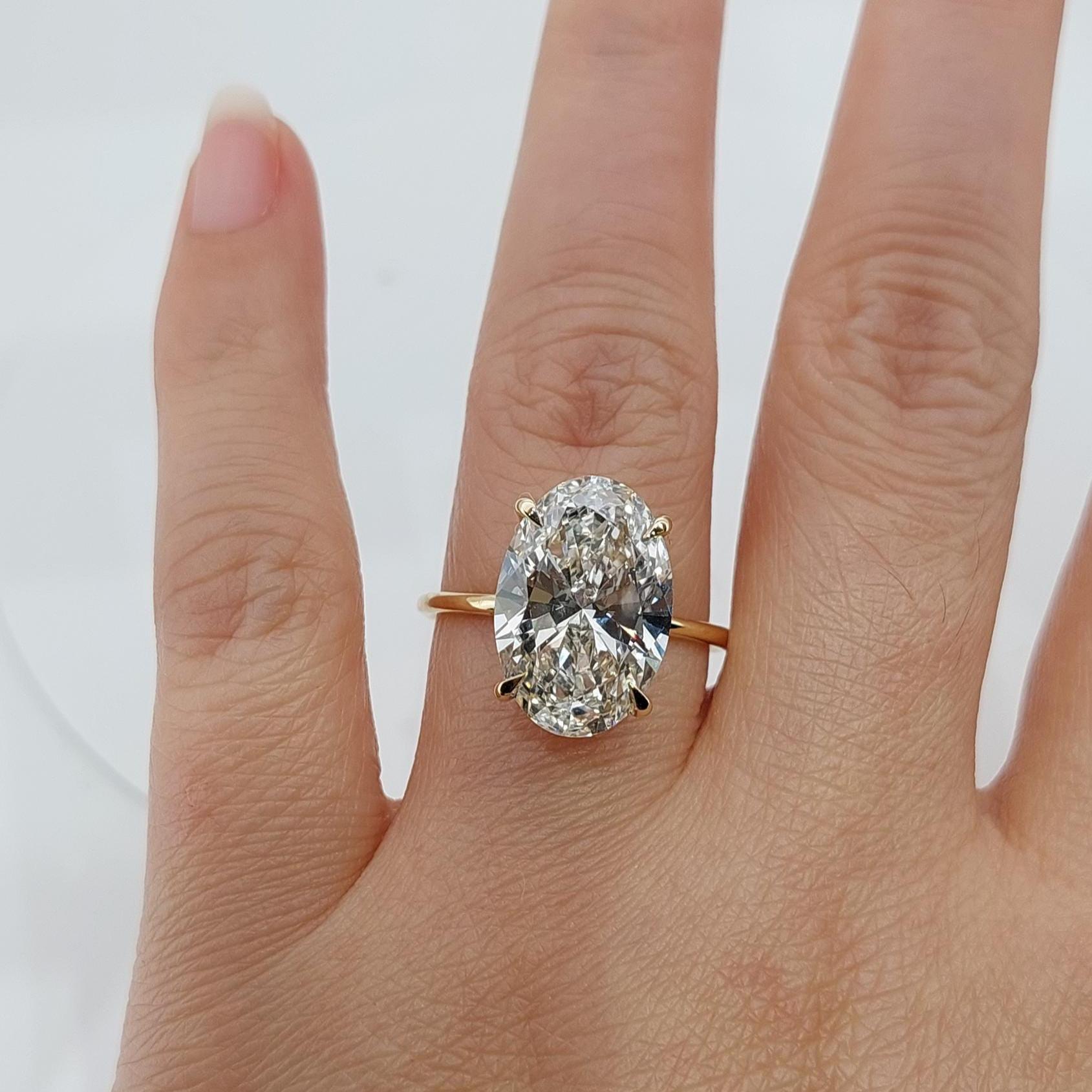 7 Ct Oval Lab Diamond Solitaire Engagement Ring