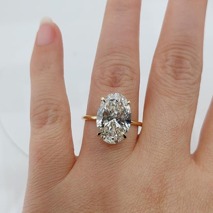 7 Ct Oval Lab Diamond Solitaire Engagement Ring