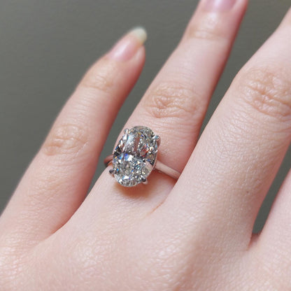 3.6 Ct Oval Lab Diamond Engagement Ring