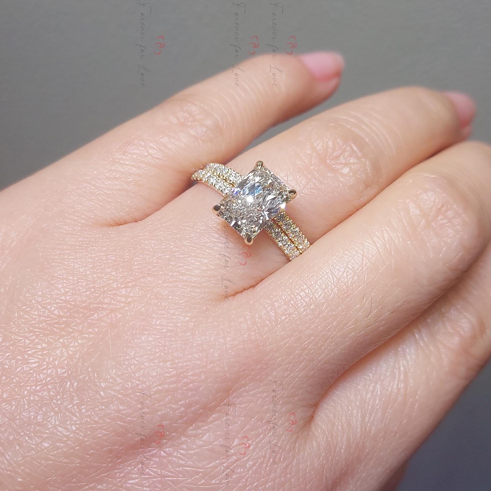 3 Ct Radiant Lab Diamond Eternity Band